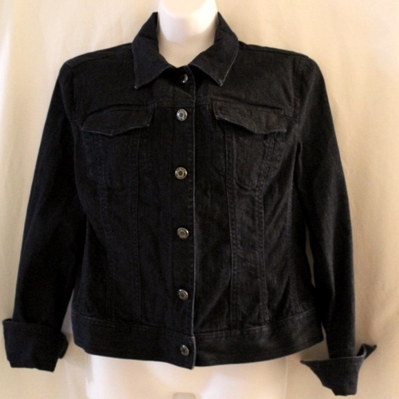 Talbots Dark Denim Jacket Size 12P - Picture 3 of 8